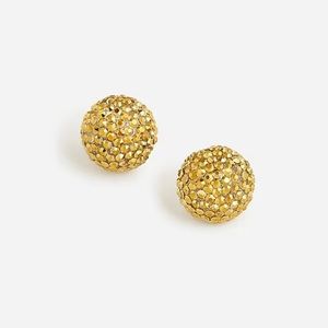 NWT J. Crew Gold “crystal ball” earrings stud